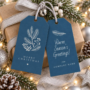 Weihnachts-Winterlaub-Motiv Schiefer Silber ID1336 Geschenkanhänger