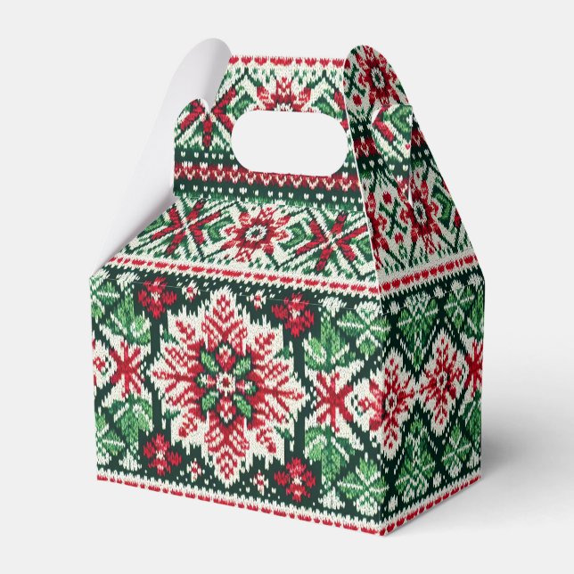 Weihnachts-/Wintermesse Rot & Grün Geschenkschachtel (Vorderseite)