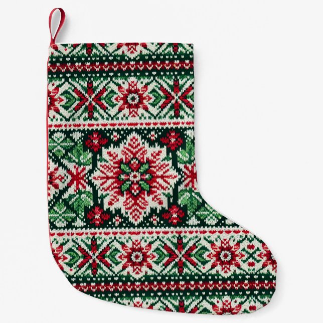 Weihnachts-/Wintermesse Rot & Grün Kleiner Weihnachtsstrumpf (Vorderseite)