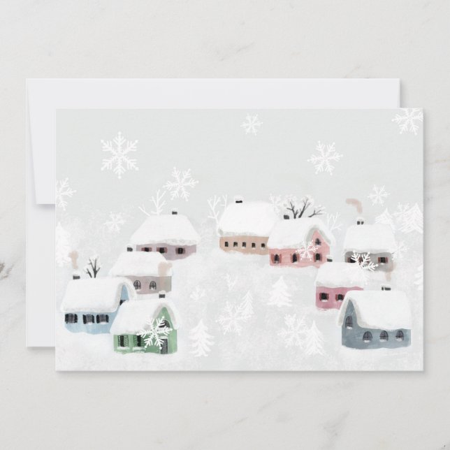 Weihnachts-Winterschnee-Illustration Feiertagskarte (Vorderseite)