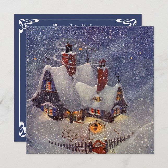 Weihnachts-Winterschnee-Party Einladung (Vorne/Hinten)