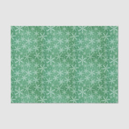 Weihnachts-Winterschneeflocken fallen grün Seidenpapier