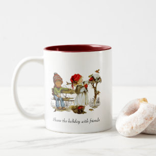 Weihnachts-/Wintertasse Zweifarbige Tasse