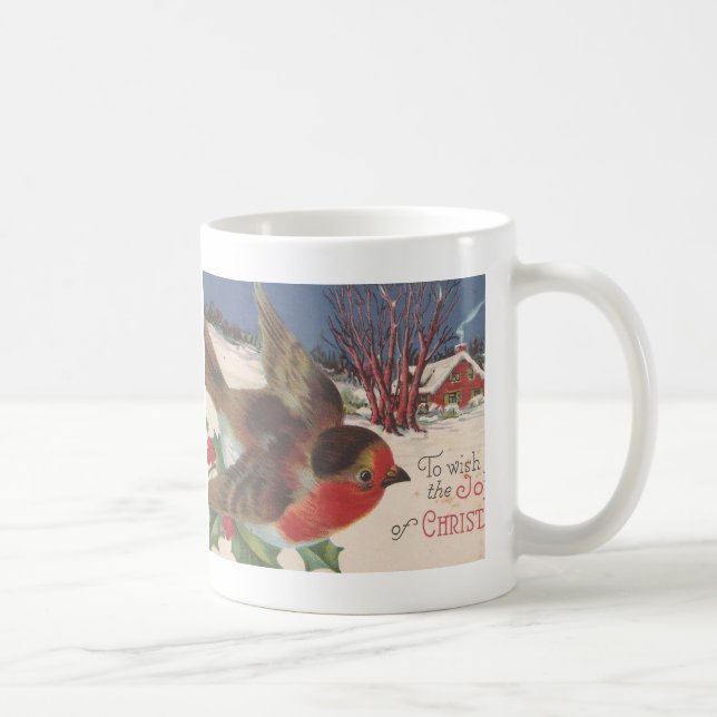Weihnachts-Wintervogel Kaffeetasse (Rechts)