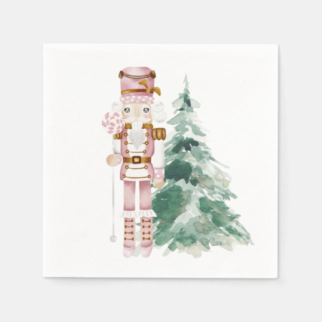 Weihnachts-Winterwunderland Süßspeise Nutcracker Serviette (Vorderseite)