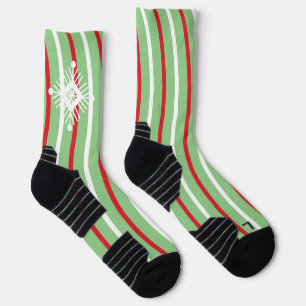 Weihnachts-Wirbel Roter Pfefferminzschneeflocken Socken