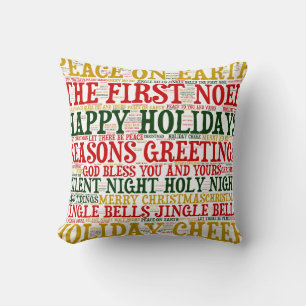 Weihnachts Word Cloud Kissen, Stil 2 Kissen