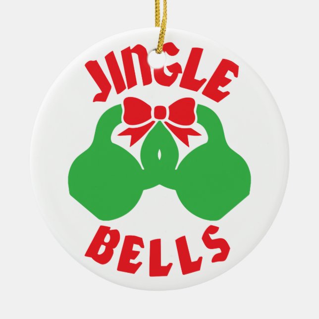 Weihnachts-Workout-Motivation Jingle "Kettle Bells Keramikornament (Vorne)
