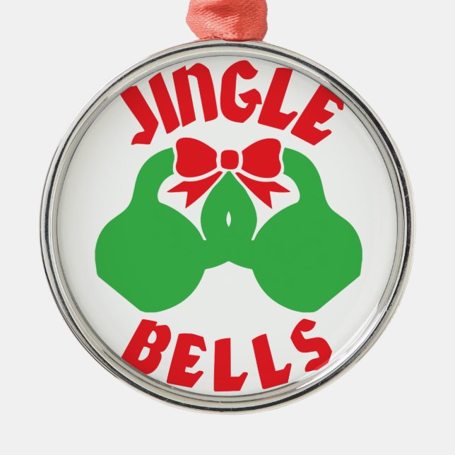 Weihnachts-Workout-Motivation Jingle "Kettle Bells Silbernes Ornament (Vorne)