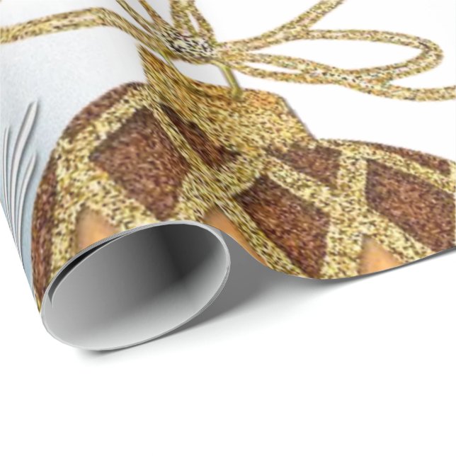 Weihnachts-Wrackpapier Gold Balls Geschenkpapier (Rolleneckpunkt)