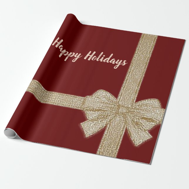 Weihnachts-Wrapping Paper Happy Holidays Geschenkpapier (Ungerollt)