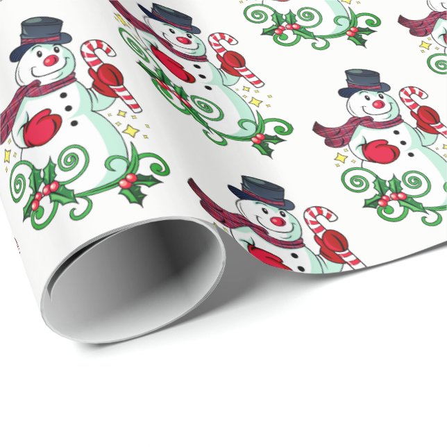 Weihnachts-Wrapping Paper Holiday Snowman Geschenkpapier (Rolleneckpunkt)