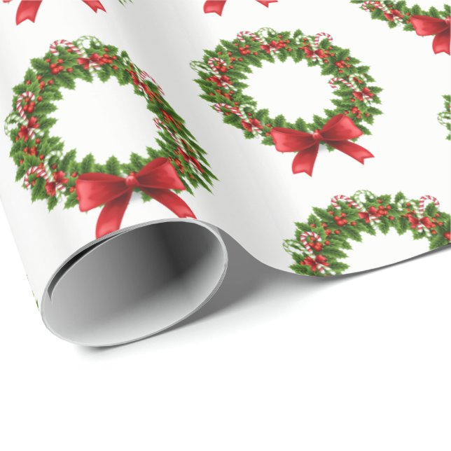 Weihnachts-Wrapping Paper Holiday Wreath Geschenkpapier (Rolleneckpunkt)