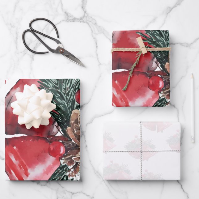 Weihnachts-Wrapping Paper Sheets - Ring in the Joy Geschenkpapier Set (Vorderseite)
