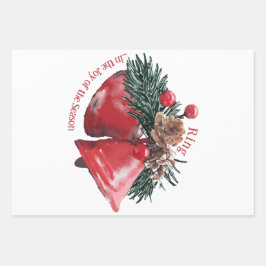 Weihnachts-Wrapping Paper Sheets - Ring in the Joy Geschenkpapier Set