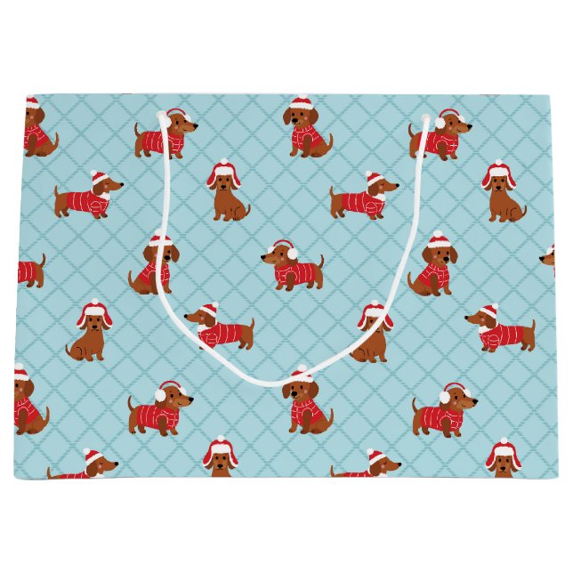Weihnachts-Wrapping-Papier für die Weihnachtsfeier Große Geschenktüte (Vorderseite)