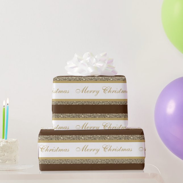 Weihnachts-Wrapping Papier-Imitat Glitzer gestrich Geschenkpapier (Partygeschenke)