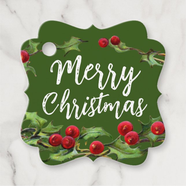 Weihnachts-Wrath-Mistletoe-Geschenk-Tag Geschenkanhänger (Vorderseite)