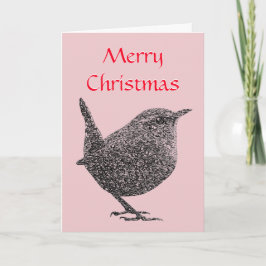Weihnachts-Wren-Grußkarte (Red Script) Feiertagskarte
