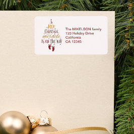 Weihnachts-Wunder-Schwangerschaft Ankündigung Adressaufkleber