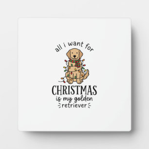 Weihnachts-Wunschliste-Design für Golden Retriever Fotoplatte