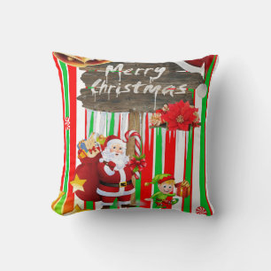 Weihnachts-Wurfkissen, Weihnachtsmann-Elf Kissen