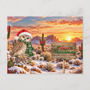 Weihnachts-Wüsten-Eulen-Postkarte Postkarte