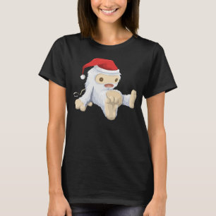 Weihnachts-Yeti-Puppe Eine Weihnachtsmannmütze tra T-Shirt