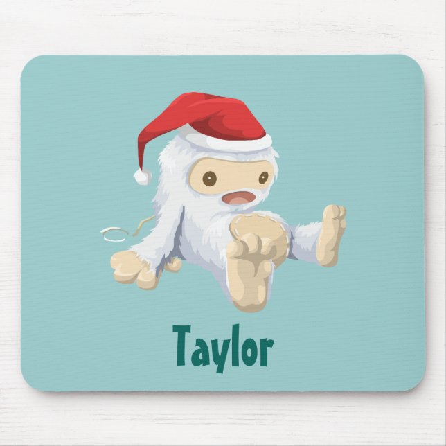 Weihnachts-Yeti-Puppe in einer Personalisierten We Mousepad (Vorne)