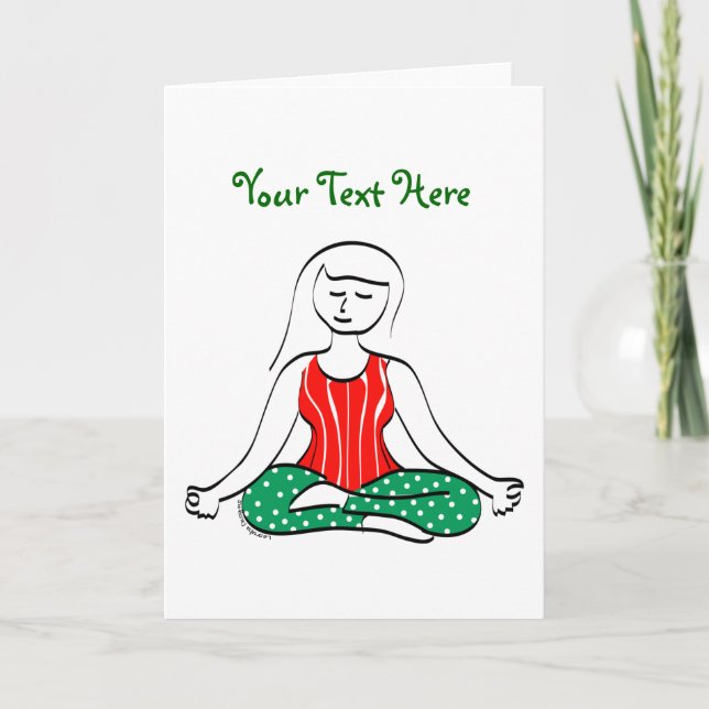 Weihnachts-Yogakarte Feiertagskarte (Vorderseite)
