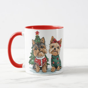 Weihnachts Yorkie Hunde Tasse