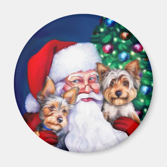 Weihnachts-Yorkies Magnet (Vorne)