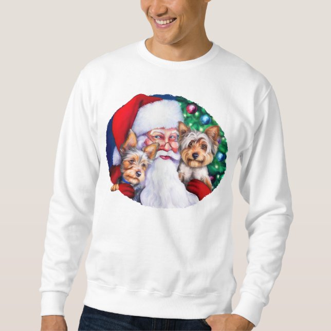 Weihnachts-Yorkies Sweatshirt (Vorderseite)