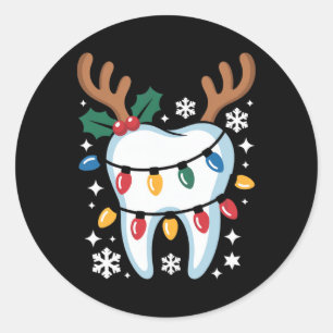 Weihnachts-Zahnarzt-Team Dental-Lab-Hygienikerin 1 Runder Aufkleber