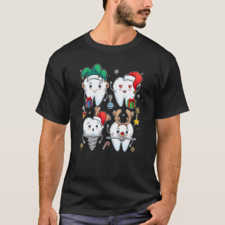 Weihnachts-Zahnarzt-Team Santa Zähne Zahnreinigeri T-Shirt