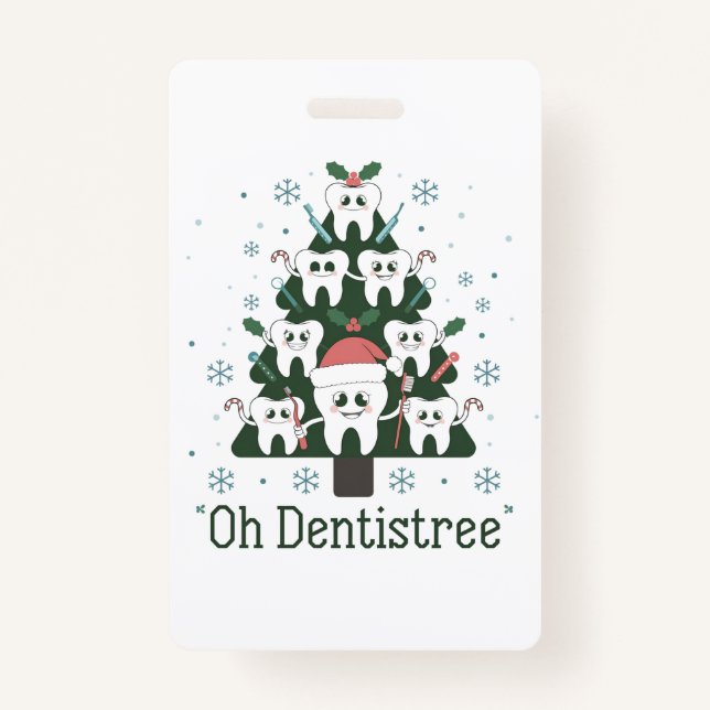 Weihnachts-Zahnarzt Tree Dental Oh Dentistreoth Ausweis (Vorderseite)