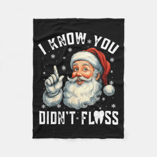 Weihnachts-Zahnmedizin Lustiger Santa Ich weiß, du Fleecedecke