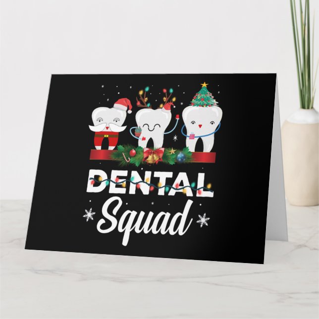 Weihnachts Zahnspange Kleidung Funny Xmas Zahnarzt Karte (Vorderseite)