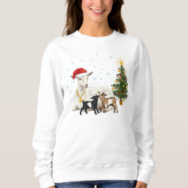 Weihnachts-Ziegen-Sweatshirt für Frauen Friedliche Sweatshirt