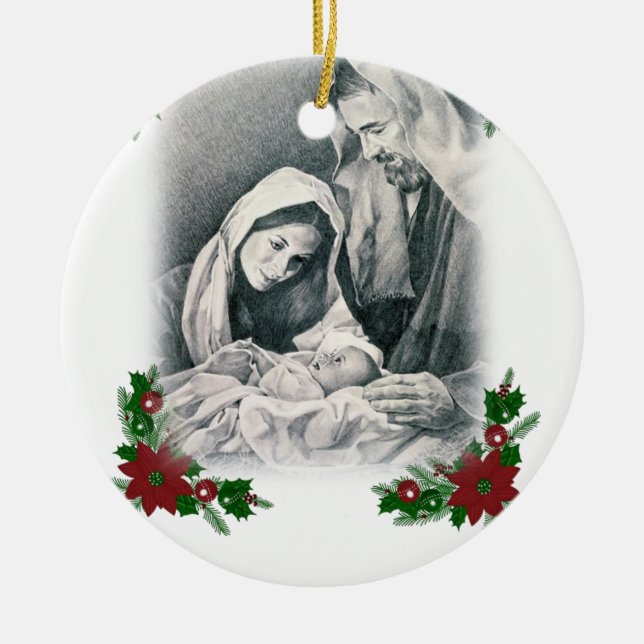 Weihnachts-Zirkel-Ornament, Jesus Christus Keramik Ornament (Vorne)