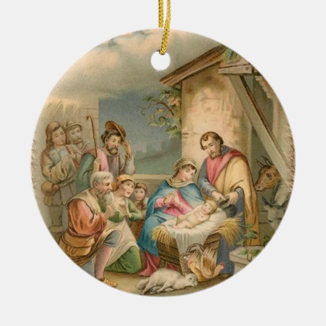 Weihnachts-Zirkel-Ornament, Jesus Christus Keramik Ornament (Vorne)