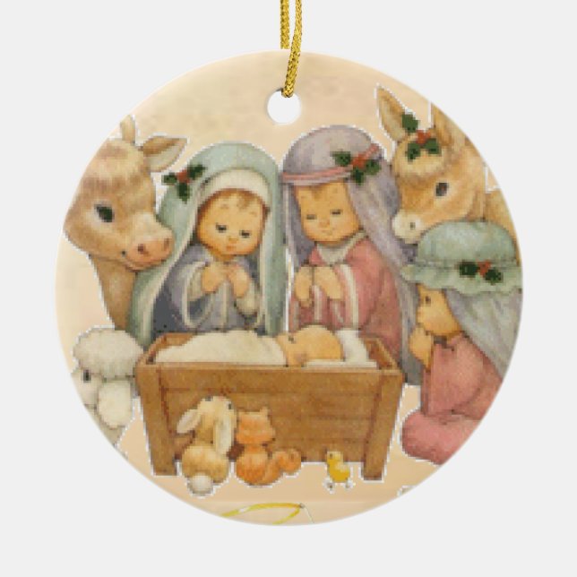 Weihnachts-Zirkel-Ornament, Jesus Christus Keramik Ornament (Vorne)