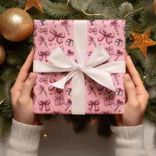Weihnachts-Zuckerhut-Schleifen-Geschenkpapier Geschenkpapier