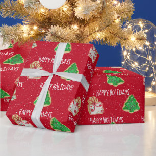 Weihnachts-Zuckerkekse und Schneeflocken Geschenkpapier