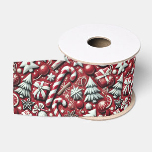 Weihnachts-Zuckerrohr-Baum-Geschenke Rot Ripsband