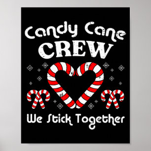 Weihnachts-Zuckerrohr-Crew hält zusammen Xmas Frau Poster