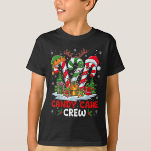 Weihnachts-Zuckerrohr-Crew Schwarzer Crew-Neck-Pul T-Shirt