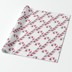 Weihnachts-Zuckerstange Geschenkpapier