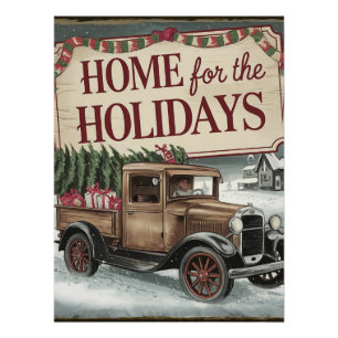 Weihnachts-Zuhause für Weihnachtsfeiertagen Poster