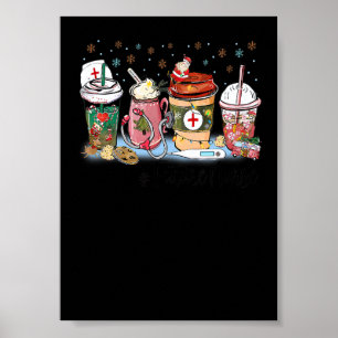 Weihnachts-Zukunft-Krankenschwester-Kaffee-Latte-H Poster